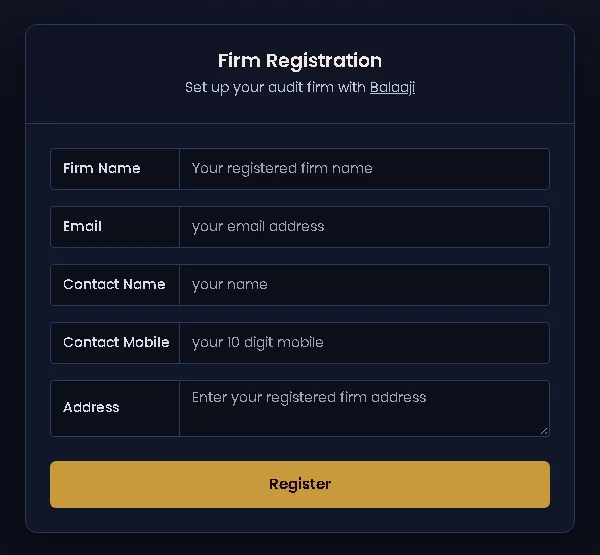 Firm Registration form