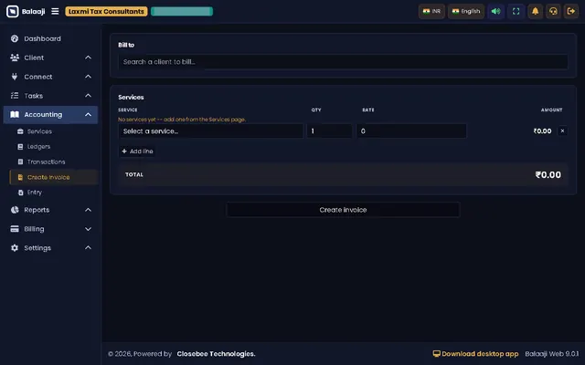 Create invoice form