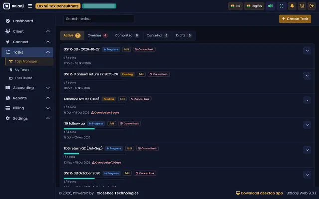 Task Manager list