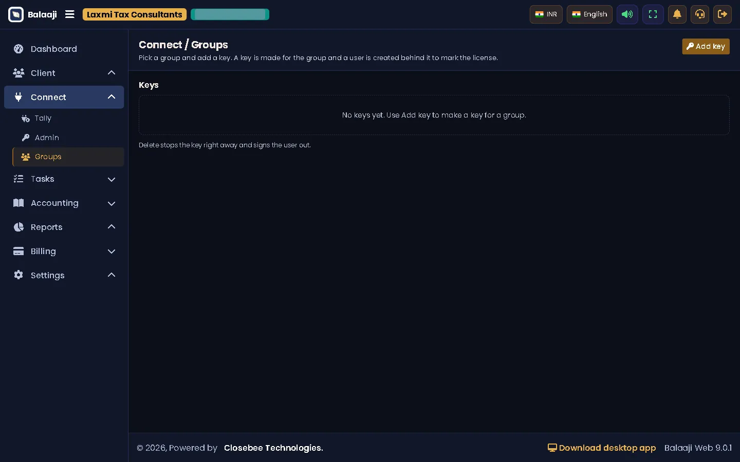 Connect groups keys list
