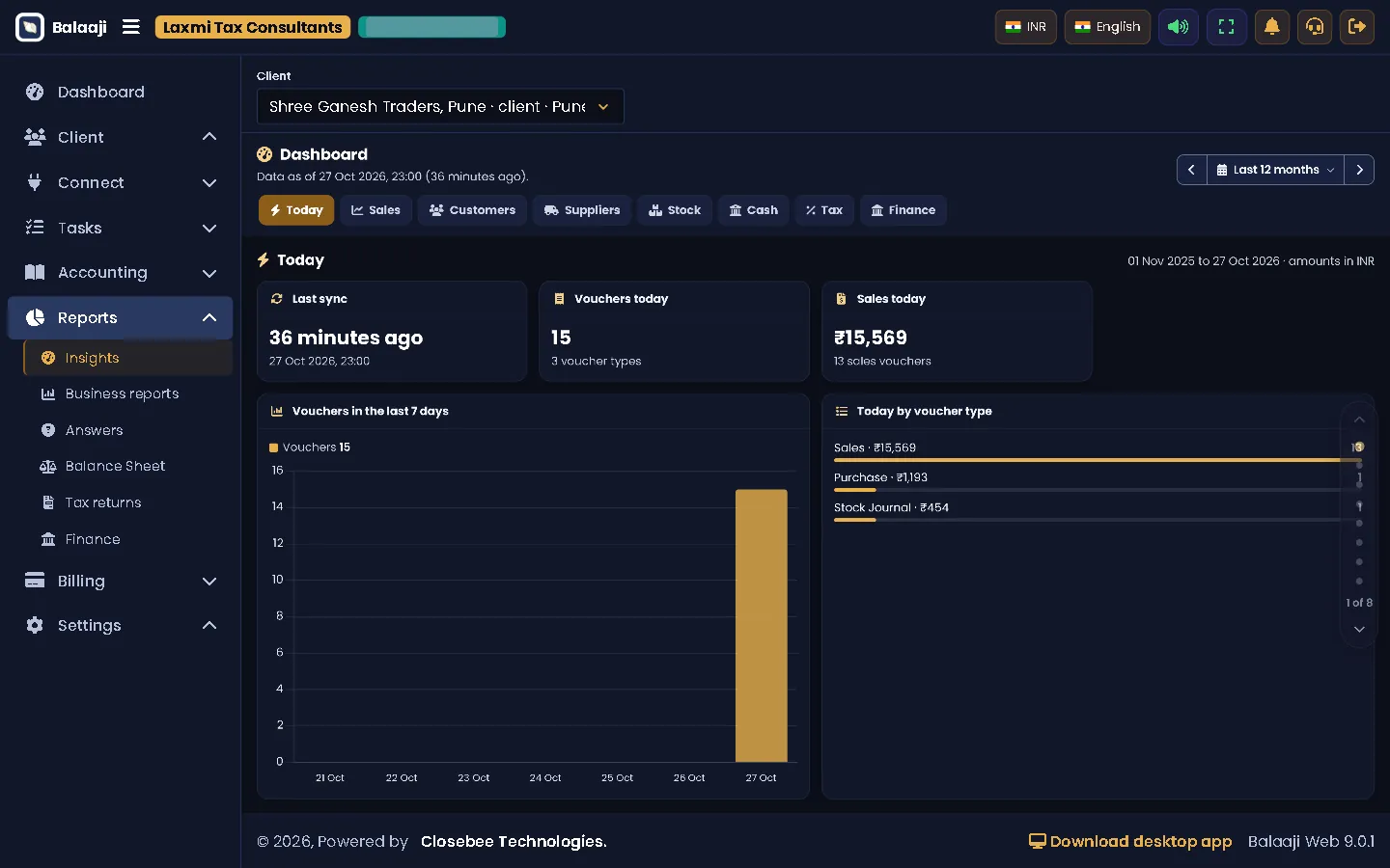 Reports Insights for a client