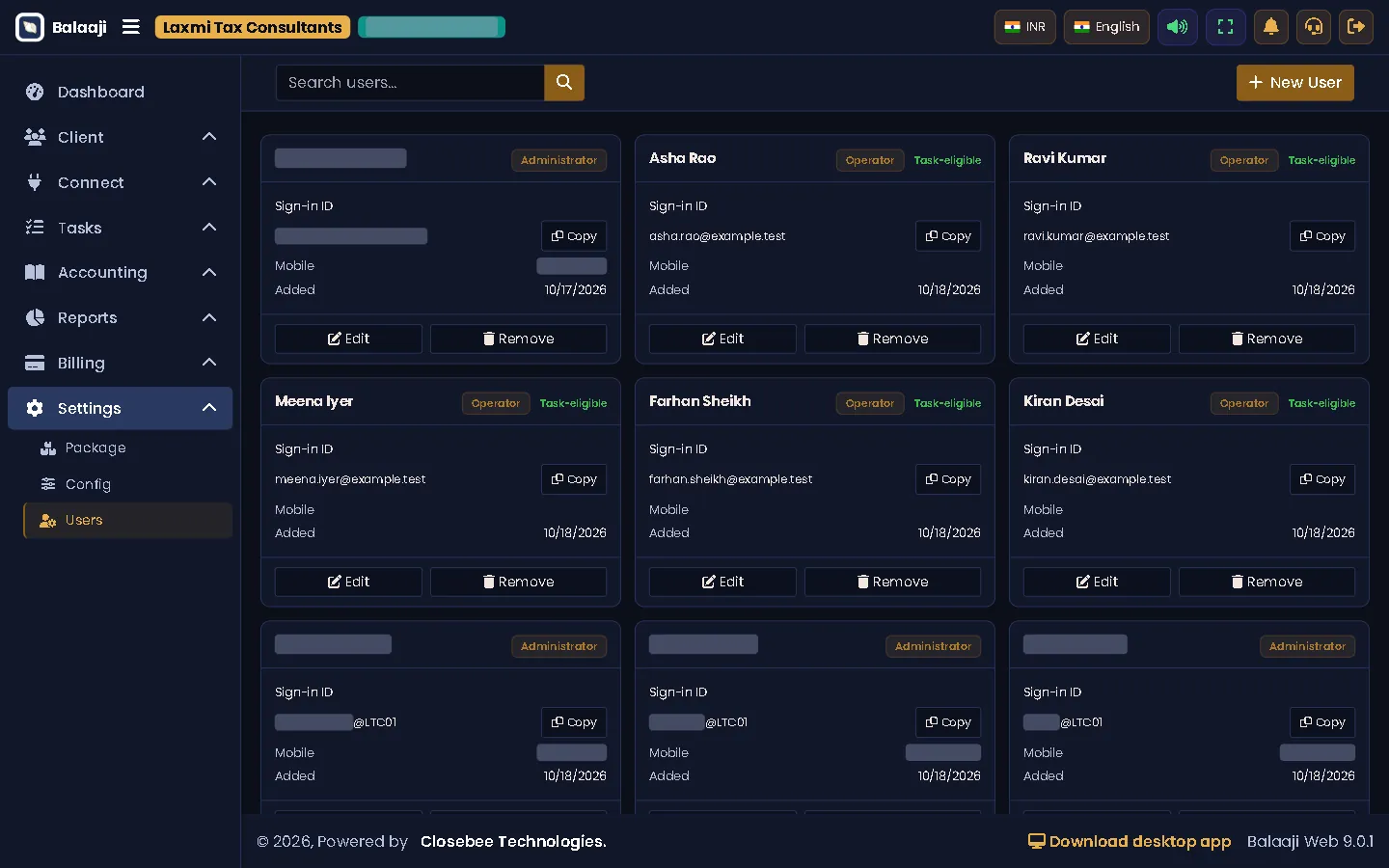 Users list